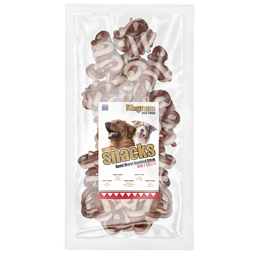 Magnum Dog Food Semi Moist Knotted Stick Red/White
