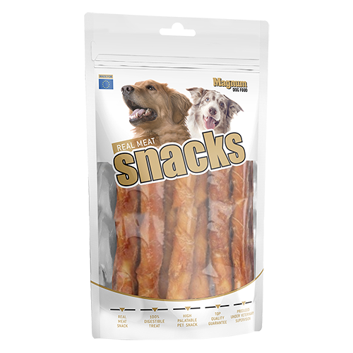 Magnum Dog Food Chicken Roll on Rawhide Stick