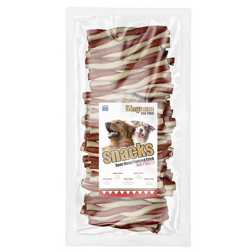 Magnum Dog Food Semi Moist Twisted Stick Red/White