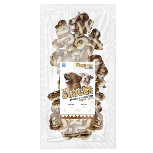 Magnum Dog Food Semi Moist Knotted Stick Brown/White